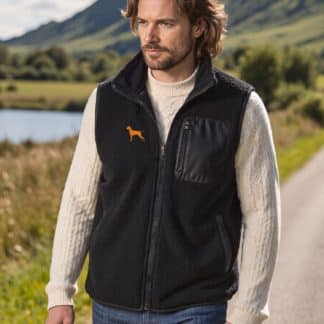 Vizsla Owner Gifts Embroidered Unisex Eco-Friendly Sherpa Fleece Body Warmer Gilet.