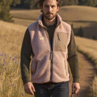 Golden Retriever Owner Gifts Embroidered Unisex Eco-Friendly Sherpa Fleece Body Warmer Gilet.