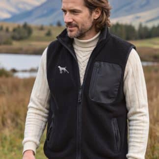 German Pointer Owner Gifts Embroidered Unisex Eco-Friendly Sherpa Fleece Body Warmer Gilet.