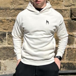 Whippet Clothing Gifts Embroidered Unisex Eco-Friendly Super Heavyweight Hooded Sweatshirt From The House Of Dog.