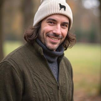 Borzoi Russian Wolfhound Owner Clothing Gifts.  Oversized Cuffed 'Eco Friendly' Beanie Ski Hat From The House Of Dog.