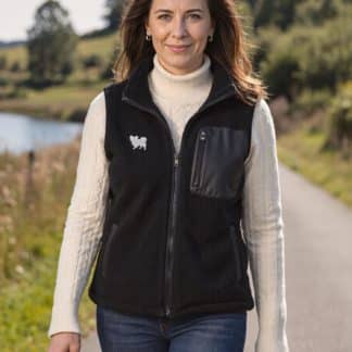 Papillon Owner Gifts Embroidered Unisex Eco-Friendly Sherpa Fleece Body Warmer Gilet.