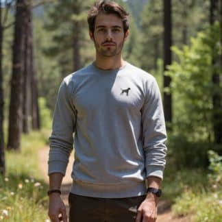 The House Of Dog: Boxer Embroidered Heavyweight Organic Cotton Unisex Sweatshirt