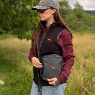 Vizsla Embroidered Vintage Canvas Dog Walking Bag. A Unique Product From The House Of Dog.