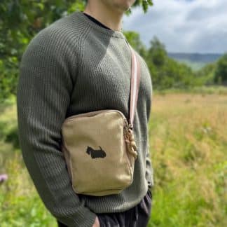 Scottish Terrier Scottie Embroidered Vintage Canvas Dog Walking Bag. A Unique Product From The House Of Dog.