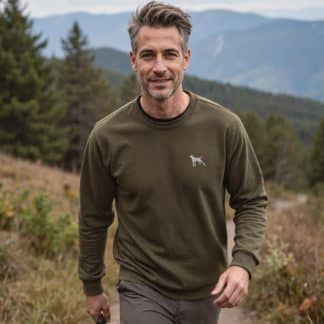 The House Of Dog: German Shorthaired Pointer Embroidered Heavyweight Organic Cotton Unisex Sweatshirt