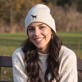 Black Labrador Owner Gift Clothing Gifts.  Oversized Cuffed Beanie Ski Hat From The House Of Dog.