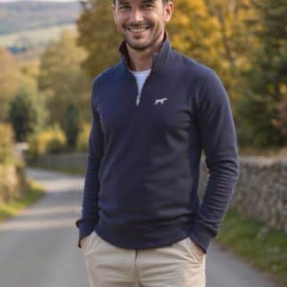 English Pointer Clothing Gifts Embroidered Unisex Eco-Friendly 1/4 Zip High Neck Heavyweight Sweatshirt From The House Of Dog.