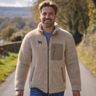 Borzoi Owner Gift Clothing Gifts Embroidered Unisex Heavyweight Sherpa Fleece Jacket From The House Of Dog