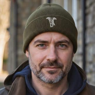 Whippet Owner Gifts, Unisex Beanie Ski Hat With Embroidered Design From The House Of Dog.